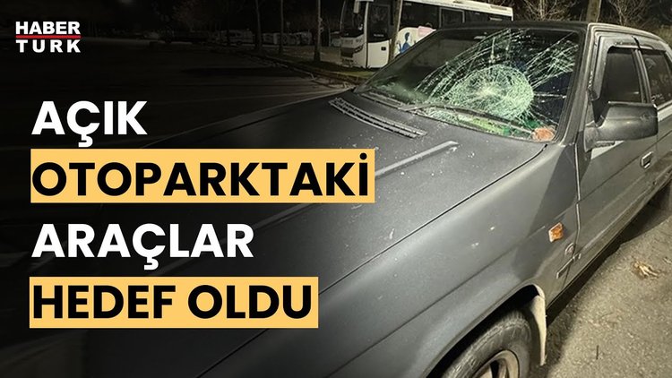 Kocaeli&#039;de park halindeki 35 aracın camları kırıldı
