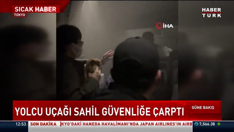 Yanan uçağın içinden ilk görüntüler