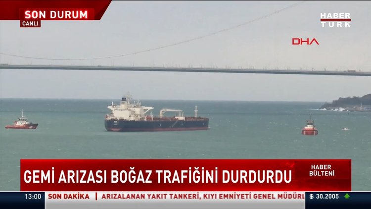 İstanbul Boğazı'nda gemi arızası