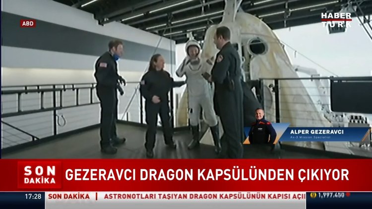 Gezeravcı Dragon kapsülünden çıktı