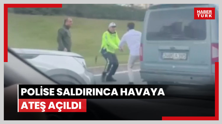 Şişli'de hareketli dakikalar kamerada: Polise saldırınca havaya ateş açıldı