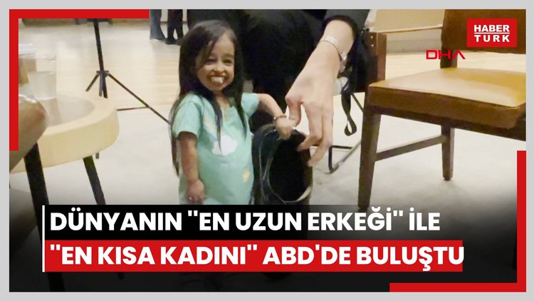 Dünyanın ''en uzun erkeği'' Sultan Kösen ile ''en kısa kadını'' Jyoti Amge, ABD'de buluştu