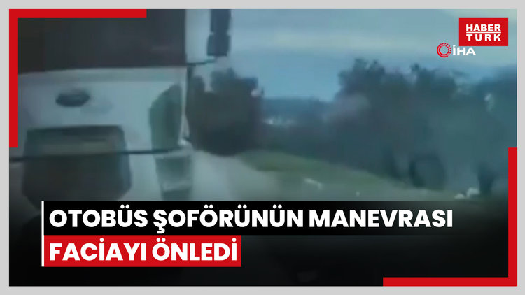 Otobüs şoförünün manevrası faciayı önledi, o anlar kamerada