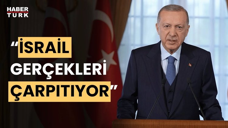 Erdoğan: İsrail, Gazze&#039;de işlediği savaş suçlarını örtmek için gerçekleri çarpıtıyor