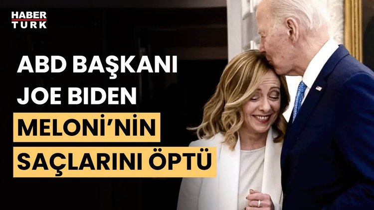 Joe Biden, İtalya Başbakanı Meloni&#039;nin saçlarını öptü