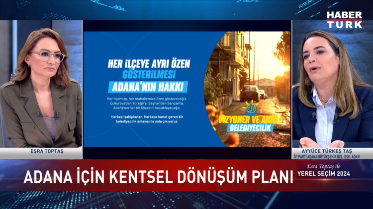 Yerel Seçim 2024 - 17 Mart 2024 (İYİ Parti Adana Adayı Dr. Ayyüce Türkeş Taş Habertürk&#039;te)