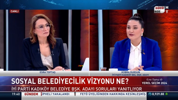 Yerel Seçim 2024 - 19 Mart 2024 (İYİ Parti Kadıköy Adayı Kübra Dursun Habertürk&#039;te)