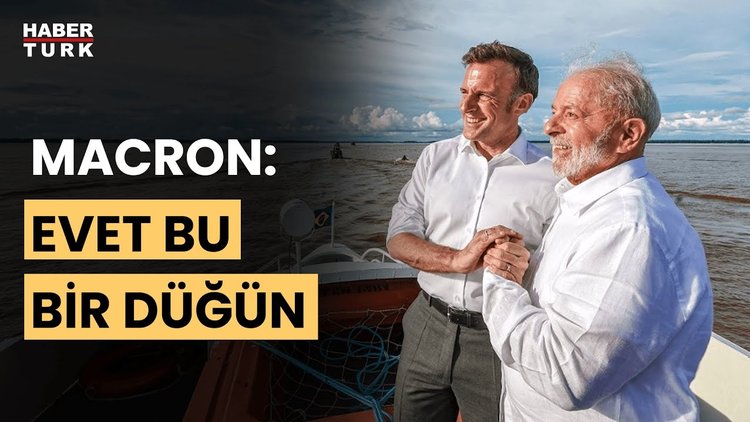 Lula ve Macron'un dikkat çeken pozları düğüne benzetildi