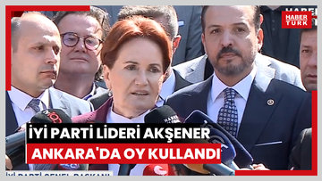 İYİ Parti Genel Başkanı Meral Akşener, Ankara Bilkent'te Emlak Bankası Ortaokulu'nda oyunu kullandıktan sonra, gazetecilere açıklamalarda bulundu.