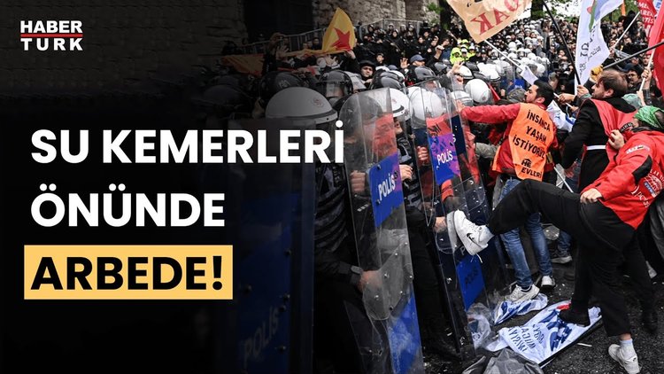 Saraçhane&#039;de arbede! Polis Taksim yürüyüşüne izin vermedi, ortalık karıştı