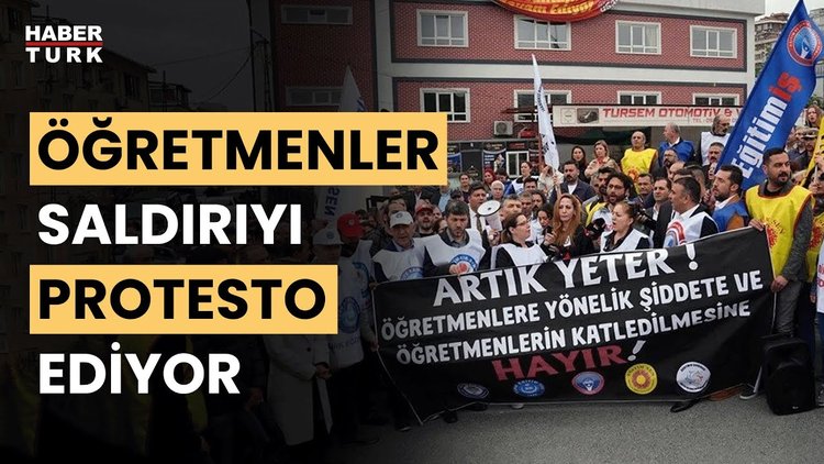 Öğretmenlerden &quot;şiddet&quot; protestosu... Gizem Türemen aktardı