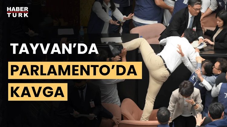 Tayvan parlamentosunda kavga: Milletvekili belgeleri alıp kaçtı