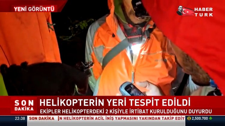Helikopterin yeri tespit edildi