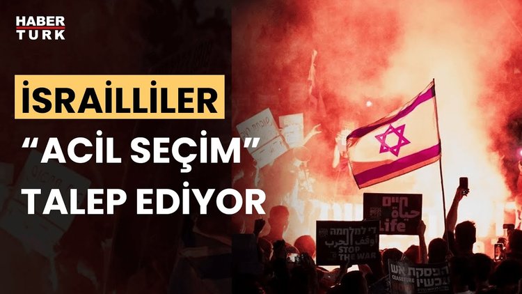 Tel Aviv&#039;de binlerce kişi erken seçim talebiyle toplandı