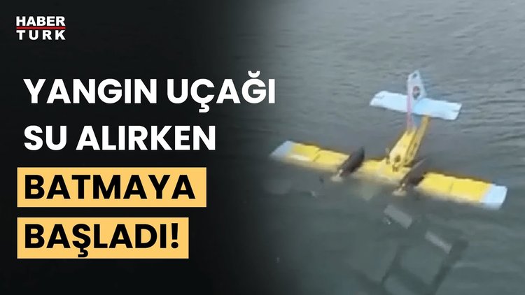 Yangın söndürme uçağı Bafa Gölü&#039;ne sert iniş yaptı!