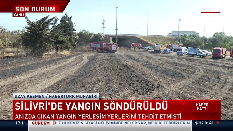 Silivri'de yangın söndürüldü