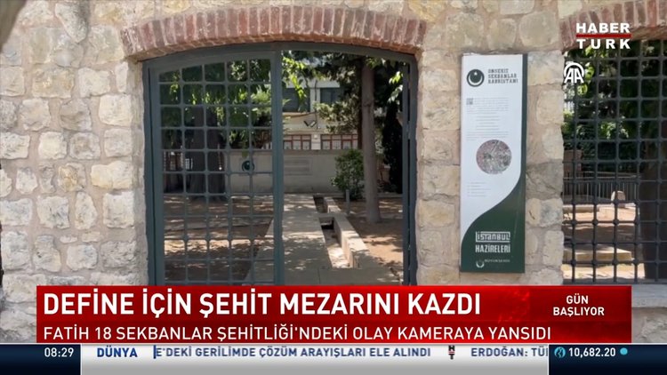 Şehitlikte define kazısı