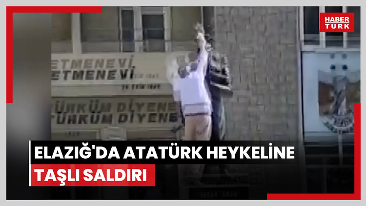 Elazığ'da Atatürk heykeline taşlı saldırı