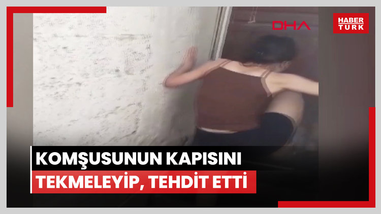 Seslerinden rahatsız olduğu iddiasıyla komşusunun kapısını tekmeleyip, tehdit etti
