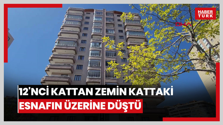 Konya'da feci olay! 12'nci kattan zemin kattaki esnafın üzerine düştü