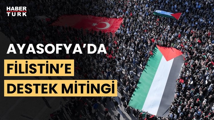 Ayasofya Meydanı&#039;nda Filistin&#039;e destek mitinginde katılım nasıl? Yalın Onat Ergör son durumu aktardı