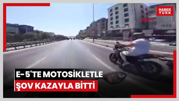 Avcılar'da motosikletli şov kazayla bitti; o anlar kamerada