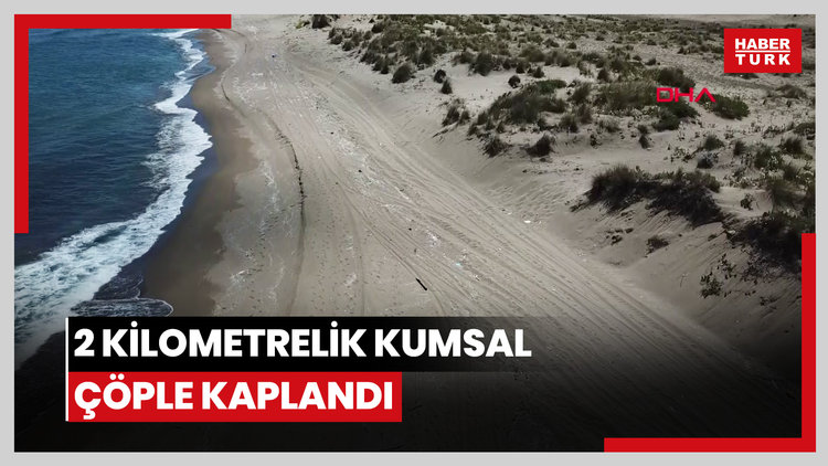 2 kilometrelik kumsal çöple kaplandı