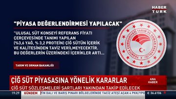 Çiğ süt piyasasına yönelik kararlar