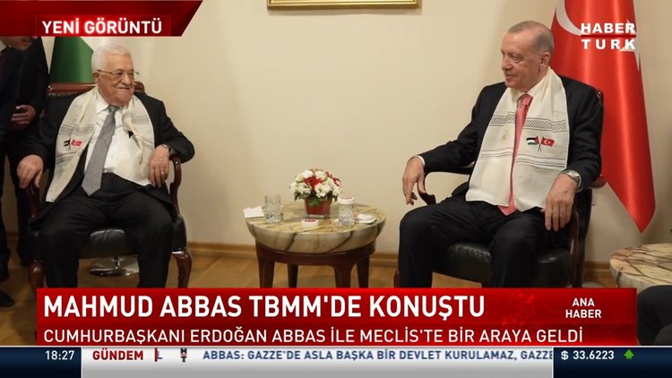 Cumhurbaşkanı Erdoğan, Abbas ile Meclis'te bir araya geldi