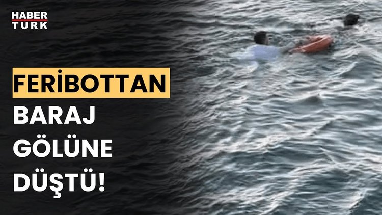 Elazığ&#039;da dengesini kaybedip baraj gölüne düştü!