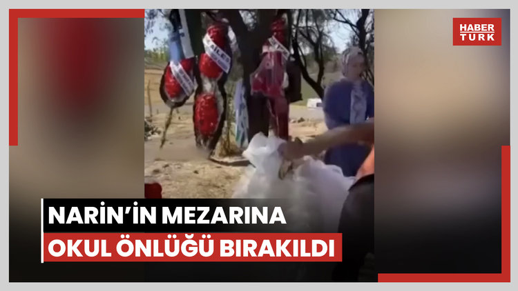 Bir vatandaş, Narin'in mezarına okul önlüğü ve çanta bıraktı