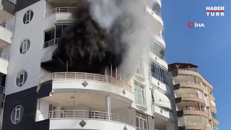 Adıyaman'da 9 katlı binada yangın paniği!