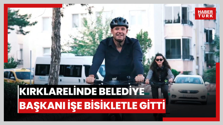 Kırklareli'nde belediye  başkanı işe bisikletle gitti
