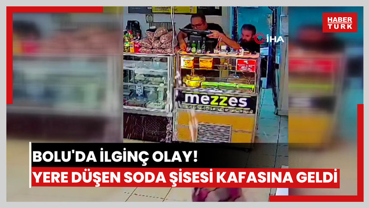 Yere düşen maden suyu şişesi kafasına çarptı
