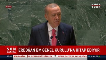 Son dakika haberi Cumhurbaşkanı Erdoğan, BM Genel Kurulu'na hitap etti