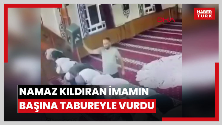 Namaz kıldıran imamın başına tabureyle vurdu; cemaat vantilatör ve tabureyle kovaladı