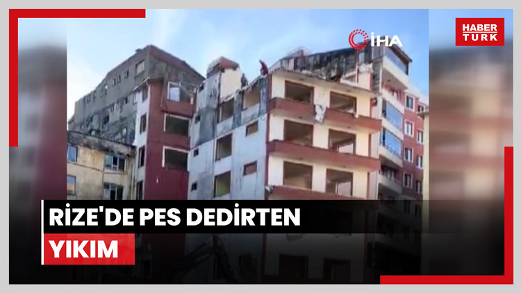 Karadeniz usulü yıkım kamerada: Binada işçiler varken yıkıma devam ettiler
