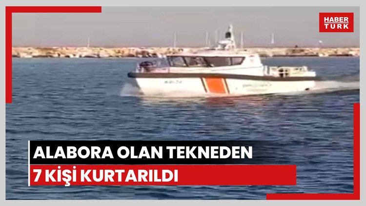 Alabora olan tekneden 7 kişi kurtarıldı
