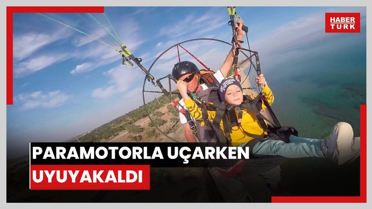 Paramotorla uçarken uyuyakaldı, o anlar kamerada