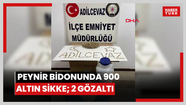 Peynir bidonunda 900 altın sikke; 2 gözaltı