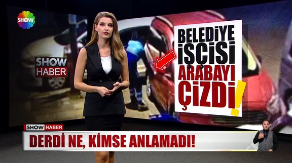 Temizlik işçisi arabayı çizdi!