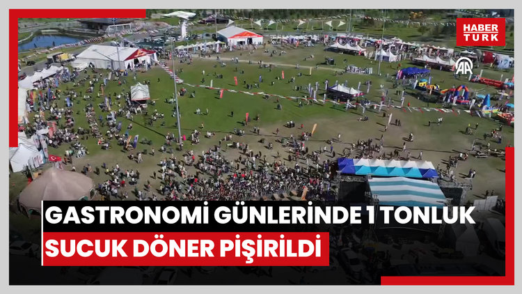 Gastronomi Günlerinde 1 tonluk sucuk döner pişirildi