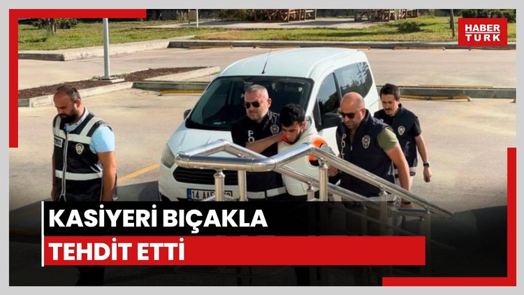 Kasiyeri bıçakla tehdit etti!