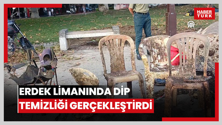 Balıkesirde gönüllüler, Erdek Limanında dip temizliği gerçekleştirdi
