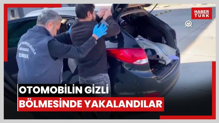 Otomobilin gizli bölmesinde 2 düzensiz göçmen yakalandı