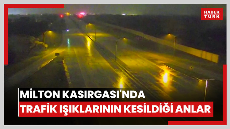 Milton Kasırgası'nda trafik ışıklarının kesildiği anlar böyle görüldü!
