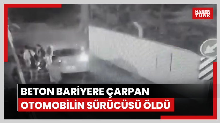 Adana'da beton bariyere çarpan otomobilin sürücüsü öldü; kaza kamerada