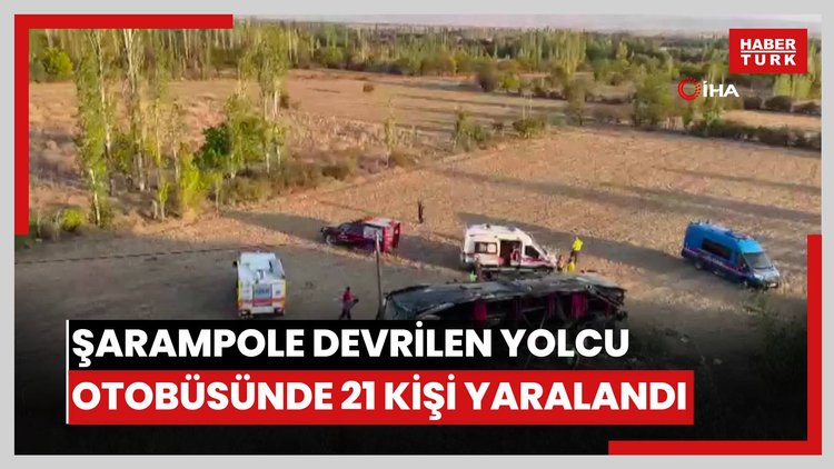 Şarampole devrilen yolcu otobüsünde 21 kişi yaralandı