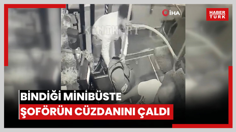 Bindiği minibüste şoförün cüzdanını çaldı