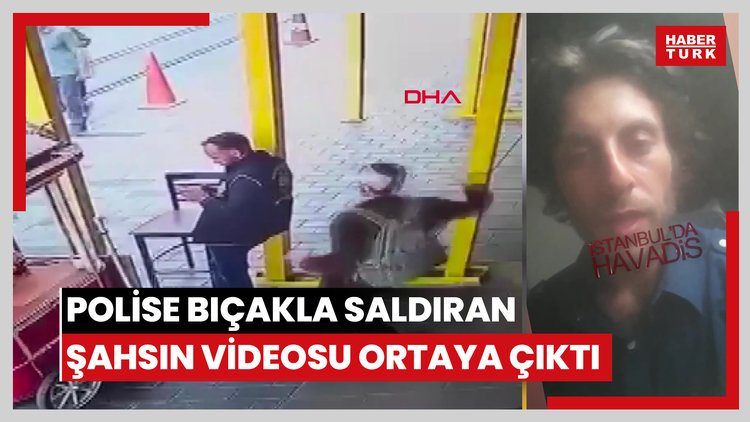 Beyoğlu'nda polise bıçakla saldıran şahsın videosu ortaya çıktı: Polisi düelloya davet ediyorum